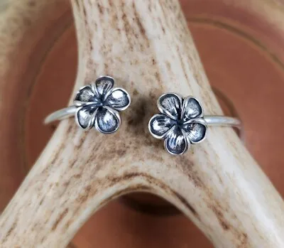Kabana Plumeria Sterling Silver Cuff Bracelet Signed Floral Botanical Flower • $85