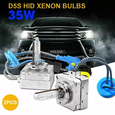 Pair Of D5S 35W Super White Xenon HID Replacement Head Lamp Light Bulbs • $64.99