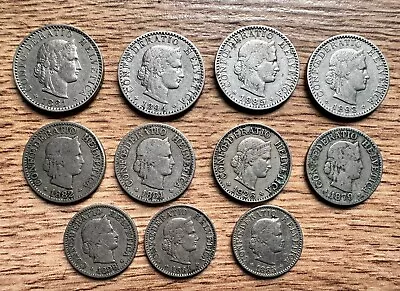 Switzerland 11 Coins • $1.25