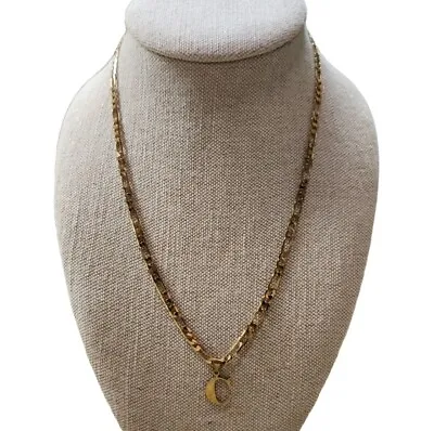 Vintage Gold Toned Figaro Monogram C Pendant Necklace • $65