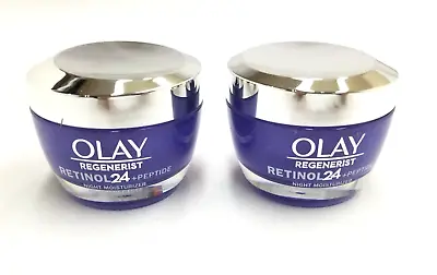 $57.38 • Buy Olay Regenerist Retinol 24 +Peptide Night Hydrating Moisturizers (Lot Of 2 Jars)