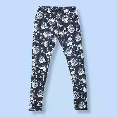 Black And White Medium Floral Painted Mossimo Supply Co. Leggings  • $5.50