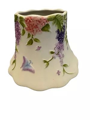 Yankee Candle Hydrangea Floral Butterfly Candle Shade Topper 4.5”H X 6.5”W *Flaw • £23.14