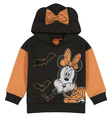 NWT Disney Toddler Girls Size 2T Minnie Mouse Halloween Hoodie Hooded Sweatshirt • $9.99