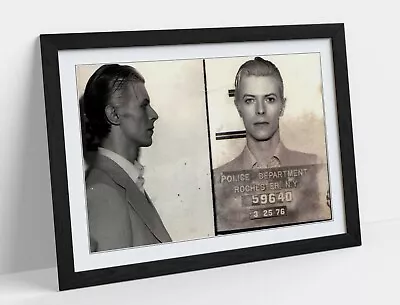 David Bowie Mugshot 2 -art Framed Poster Picture Print Artwork- Black & White • £19.99