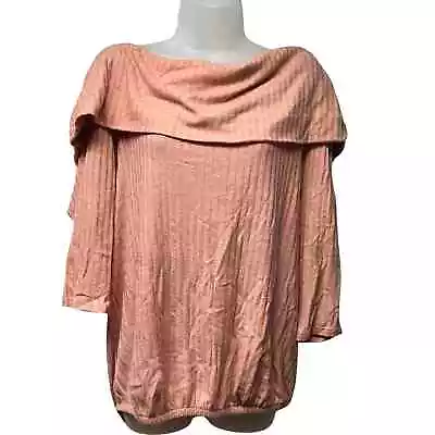 Lane Bryant NWT Ribbed Off The Shoulder Sweater Top Pink Plus Size 18/20 • £24.11