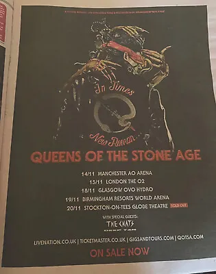 Queens Of The Stone Age Tour Date Ad 2023 Newspaper Advert Poster Music 14x11” • £7.65