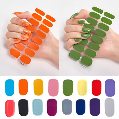 Full Size Nail Wraps Stickers Polish Manicure Art Self Stick Decor 3D Strips - • $0.73