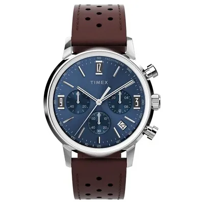 Timex Marlin Chronograph 40mm Stainless Steel Case Leather Strap Watch TW2W10200 • $359.10