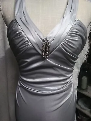 Vintage MASQUERADE Silver Strappy Evening/Formal/Party/Cocktail Dress Size 3/4 • $35