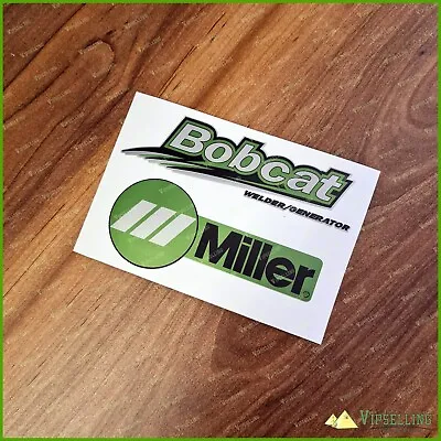 Miller Welder Generator BOBCAT Silver Green Laminated Decals Stickers Set • $24.70