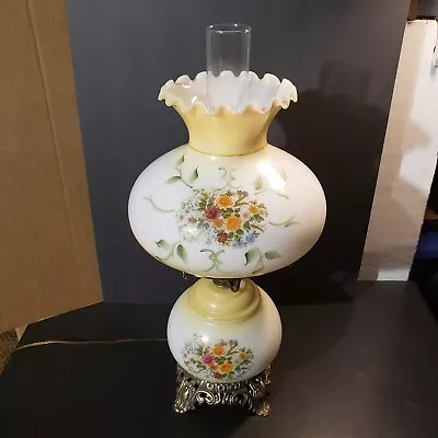 Vintage Milk Glass Lamp W/ Chimney (2-Tier)(3-Settings)(7 Ft Cord) • $50