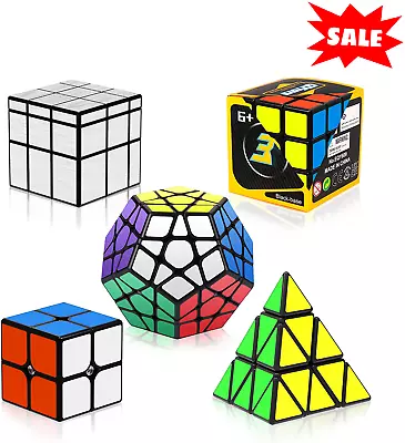 5 Pack Speed Cube Set Cube Bundle 2X2 3X3 Pyramid Megaminx Mirror Magic Cube NEW • $26.98
