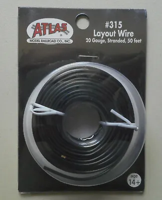 Black Layout Wire 20 Gauge HO N SCALE ATLAS 315 TRAIN TRACKS LAYOUT 50 Feet • $12.95