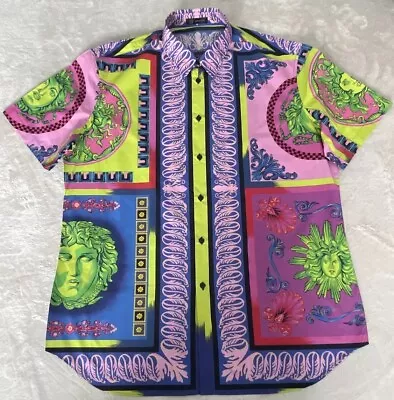 Mens Versace Shirt Multicolor Medusa Sz 45 NWT • $375
