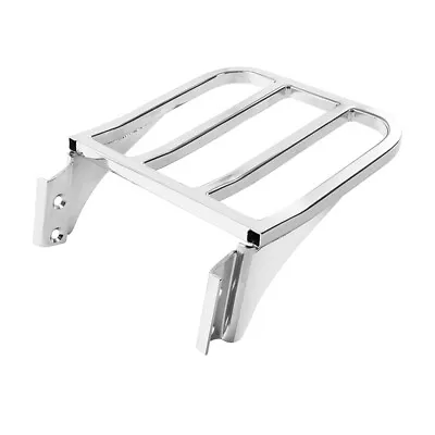 Motorcycle Chrome Sissy Bar Backrest Luggage Rack Rear Carrier For Harley Dyna • $36.80