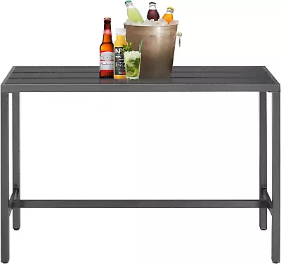 MUPATER Outdoor Bar Table 55'' Patio Table Rectangular Pub Height Dining Table • $117.26