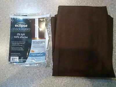 Eclipse AbsoluteZero Blackout Rod Pocket Curtain Devon Panel Brown 42 X 95  New  • $8.99