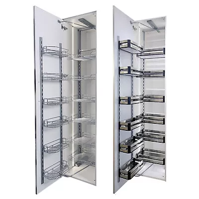 2 Sides 6 Tiers Basket 450mm Kitchen Cabinet Larder Pull Out Soft Close Unit • £169.95