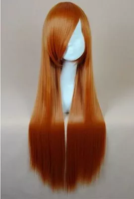80CM/32  Long Straight Cosplay Fashion Wig Heat Resistant Skintop Breathable Net • $17.99