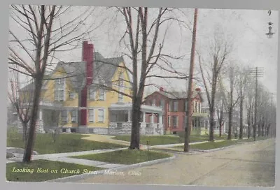 Vintage Postcard Looking East On Church Street Marion Ohio Oh Posted • $3.50