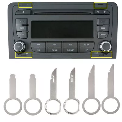 6x Car Parts Radio Removal Key Pin Tool Stereo Head Unit Repair Disassembly Tool • $5.16