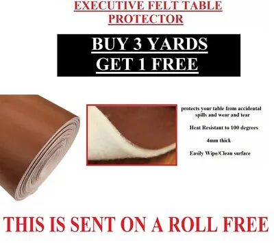 £0.99 • Buy Premium Heavy Duty Brown 4mm Thick Felt Table Protector Heat Resistant Fabric