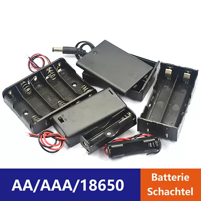 £1.79 • Buy Batteries Box Case Storage With Wire  Switch 1 ~ 8 X AA/AAA/18650 Battery Holder