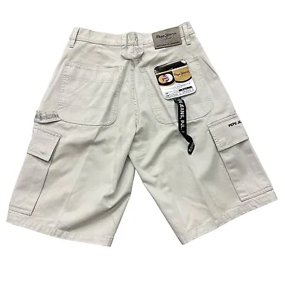 Pepe Jeans London Mens STROY Cargo Shorts 30 W Beige Stone Style #81011 Flaw • $29.99