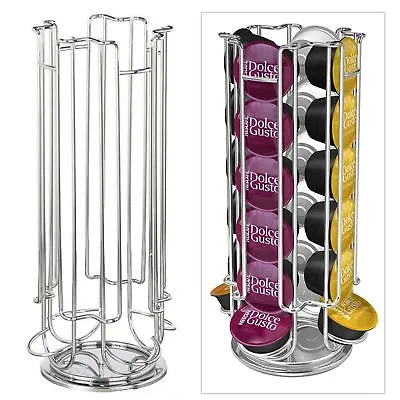 Revolving Rotating 24 Coffee Pods Holder Dolce Gusto Capsules Tower Stand Rack • $17.35