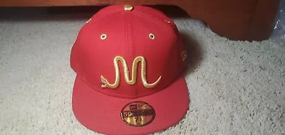 New Era 59fifty 7 3/8 Mishka Red/Gold Fitted Hat Snake M Mwnka NYC • $60