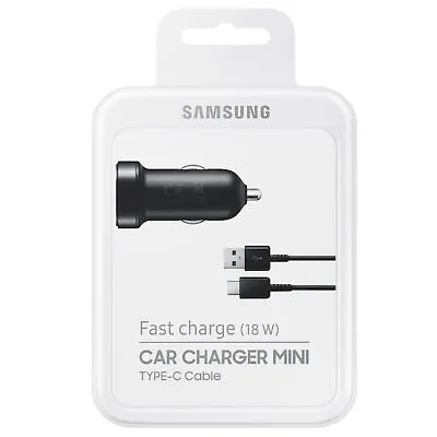 Genuine Samsung Fast USB Car Charger Type-C Cable Galaxy S8 S9 S10 Note 10 20+ • £2.45