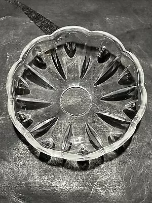 $7.50 • Buy Vintage (4 ) PRESSED L CRYSTAL Bobeche Chandelier Parts Cups W/ 5 SILVER  Pins