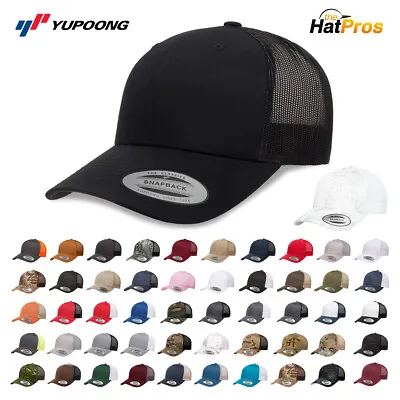 Yupoong Retro Trucker Hat 6606 Blank Cap Snapback Hat Adjustable Yp Classics • $14.47