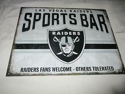 **LAS VEGAS RAIDERS SPORTS BAR Poster-Style Distressed Metal Sign #3 - NEW** • $19.99