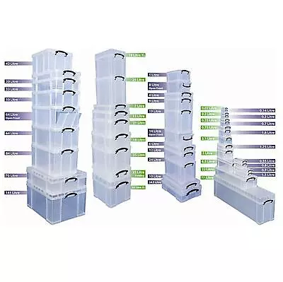 £13.95 • Buy Really Useful General Commercial Quality Home Clear Plastic Storage Boxes & Lids