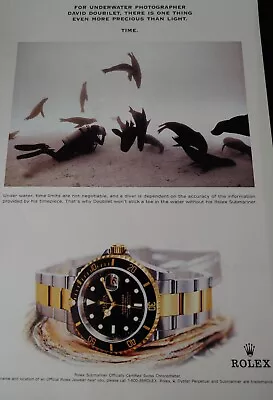 VINTAGE ~ Original Rolex Submariner Watch Magazine Ad Advertisement Print ~ NEAT • $14.99