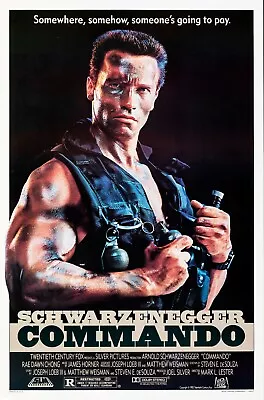 COMMANDO RETRO 80s MOVIE POSTER Classic Greatest Cinema Wall Print A4 • £3.75