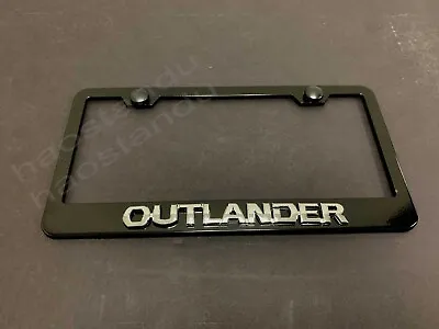 1xOUTLANDER 3D Emblem BLACK Stainless License Plate Frame RUST FREE + Screw Cap • $20.97