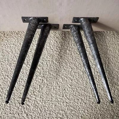 Set Of 4 Tapered Metal Zinc Plated  Modern Style Furniture Legs 17  • $77