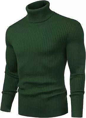 Juedoz Mens Turtleneck Sweater Slim Fit Soft Knitted Basic Pullover Sweater • $72.45