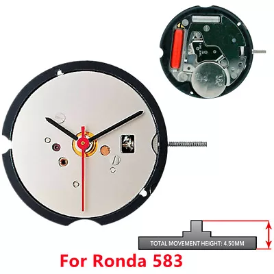 3mm Ultra Thin 19.4mm 3-Hand Quartz Watch Movement W/ Stem&Battery For Ronda 583 • £11.26