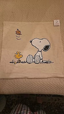 Pottery Barn Fall Is Here Charlie Brown Snoopy Woodstock Peanuts Pillow Cover Nw • $44