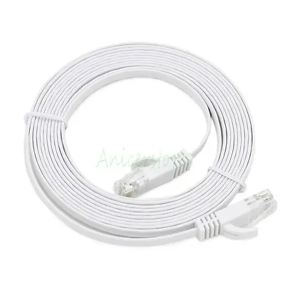 3M CAT6 RJ45 Ethernet Network LAN Interne Cable Flat UTP Patch Router DSL WHT • $6.99