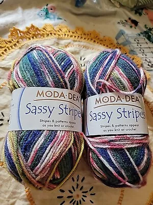 Moda Dea Sassy Stripes Acrylic Color 6250 Crayon Lot O374 • $6