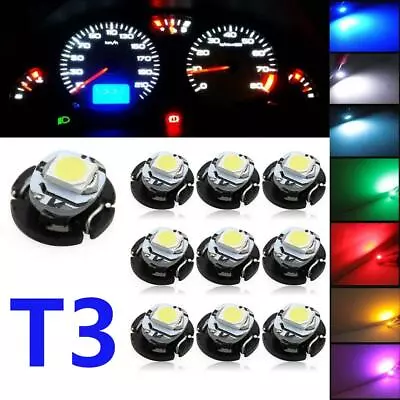 10Pcs T3 1 SMD LED Car Bulbs Neo Wedge Climate Gauges Dashboard Control Lights • $4.06