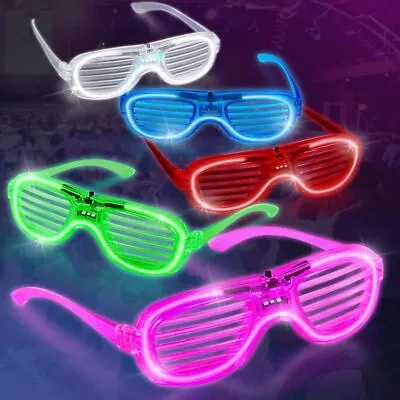 £13.99 • Buy 5 -15PCS Flashing Party Glasses LED Light Up Glow Neon Shutter Shades Disco Rave