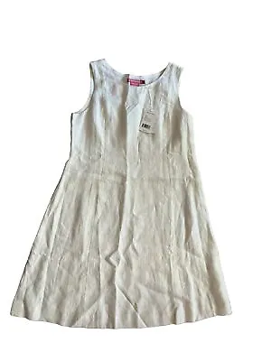 NWT ISLAND COMPANY Classic Shift Dress100% Linen White Size Small ORIGINALLY$165 • $35