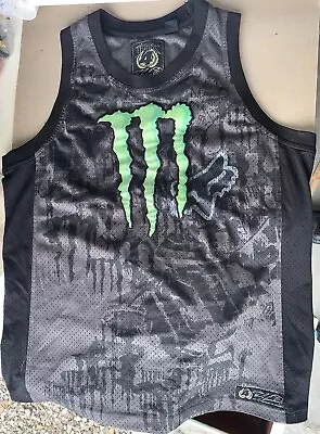 Fox Racing X Monster Energy Ricky Carmichael #4 Moto Basketball Jersey Mens L • $44.99