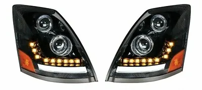 Volvo Vnl Vnm Vnx 300 430 630 670 2004-2018 Led Drl Headlights Head Lamps Lights • $960